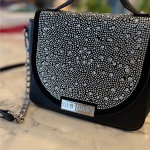 Steve Madden Black and Silver Embellished Women's Bag